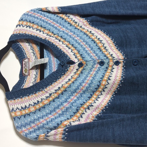 Tiara International faire isle knit cardigan - Picture 3 of 9